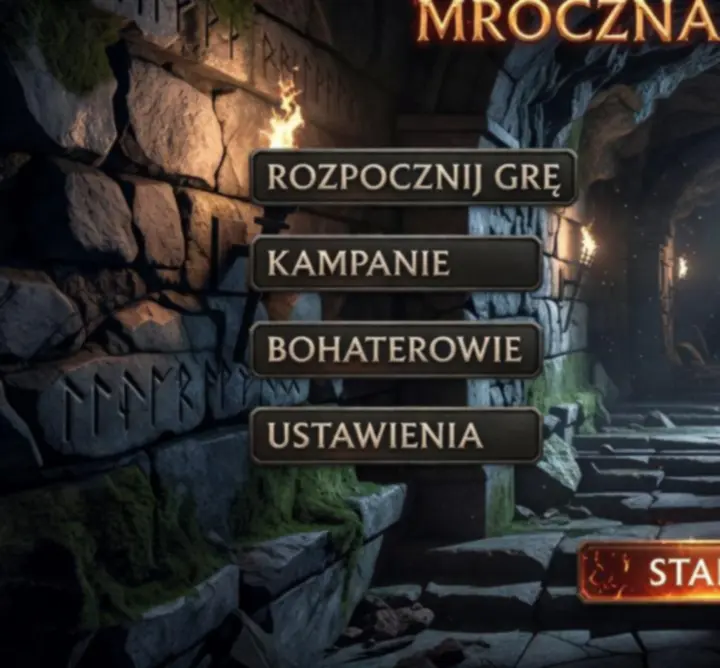 Ekran startowy rozgrywki w Centre Informatique Universel z widokiem pierwszego lochu